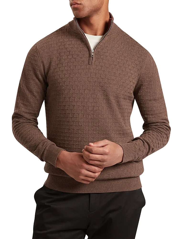 Jeremee T Stitch Half Zip Cotton Wool Sweater by Ted Baker