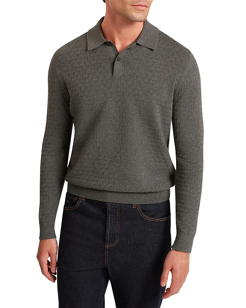 Gaten Long Sleeve T Stitch Sweater Polo by Ted Baker