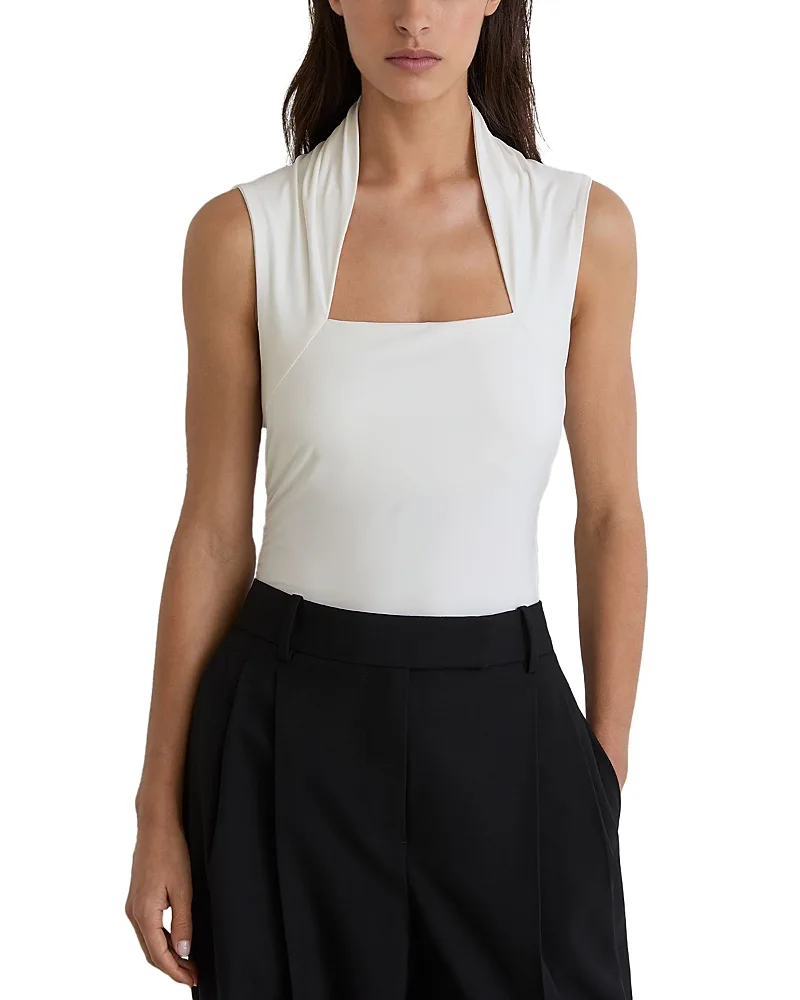 Harri Square Neck Ruched Top by Reiss