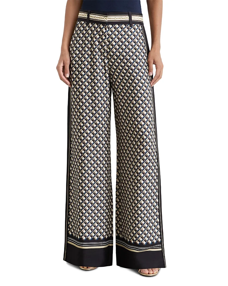 Carmine Satin Wide Leg Pants by Reiss