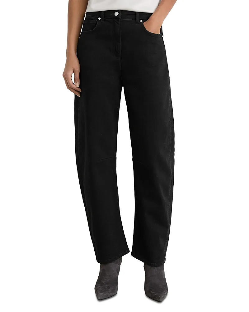 Levitt High Rise Cropped Barrel Jeans by Reiss