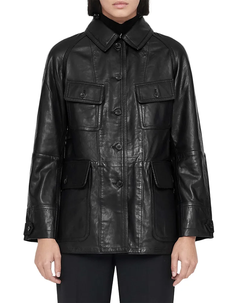 Roiya Leather Field Jacket