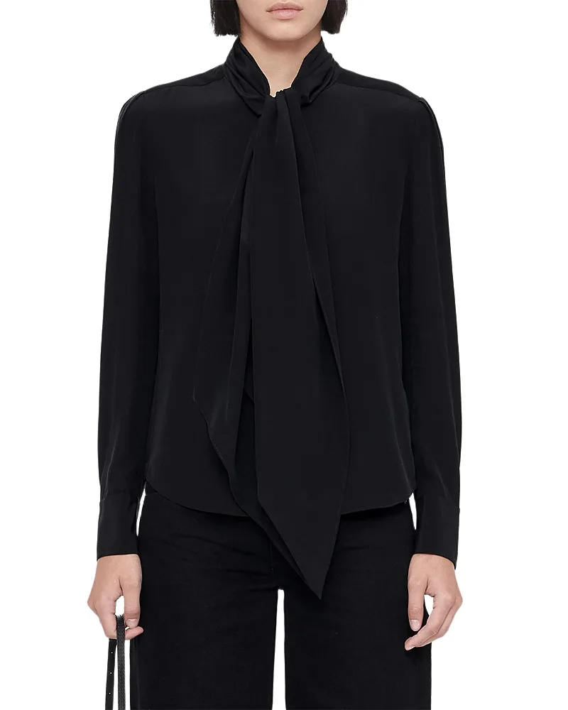 Iris Silk Tie Neck Shirt by AllSaints