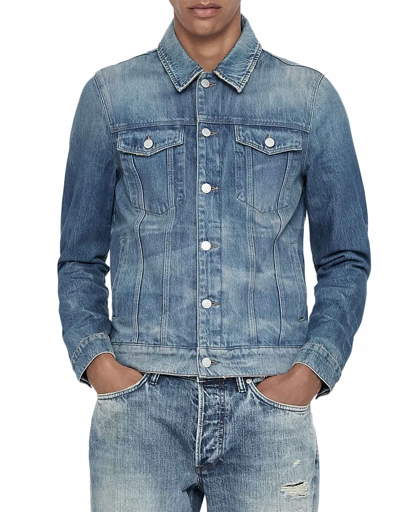 Cotton Fitted Pocket Trucker Jacket by AllSaints