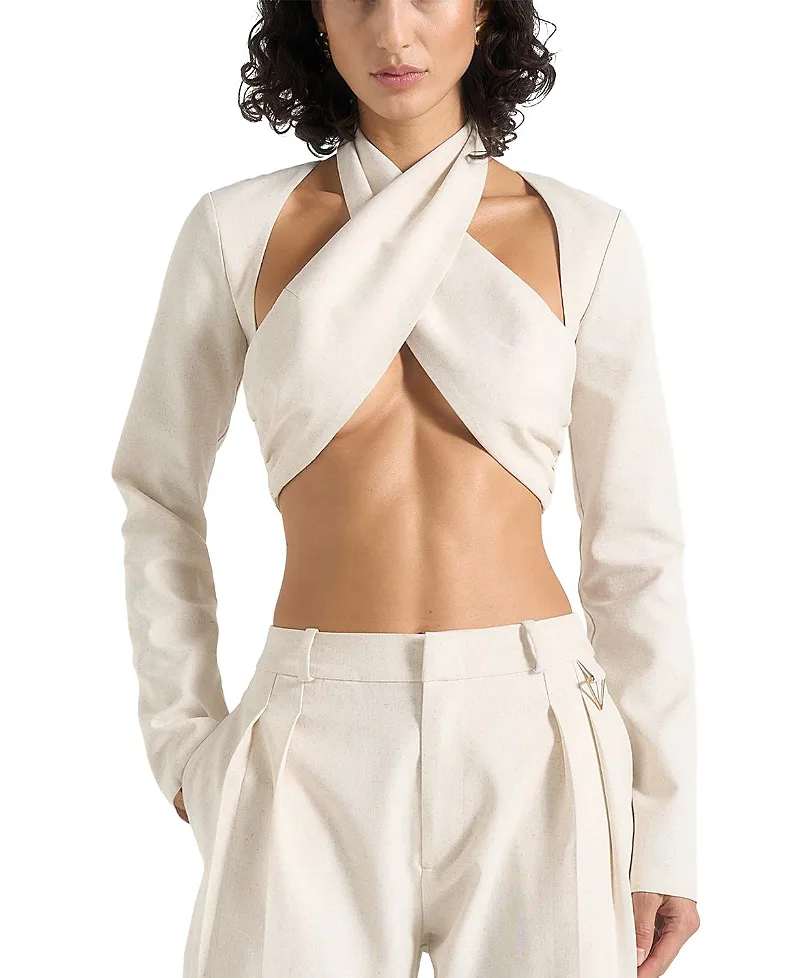Wendy Linen Bolero Top by Maniere De Voir
