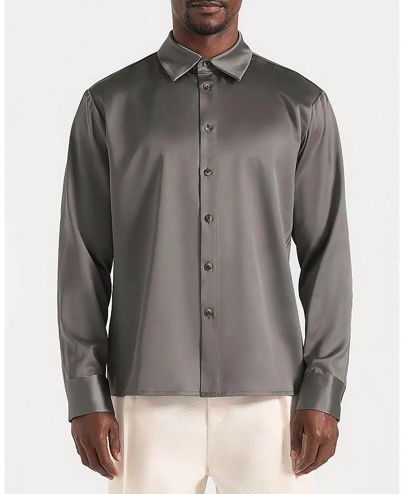 Carter Oversized Satin Shirt by Maniere De Voir