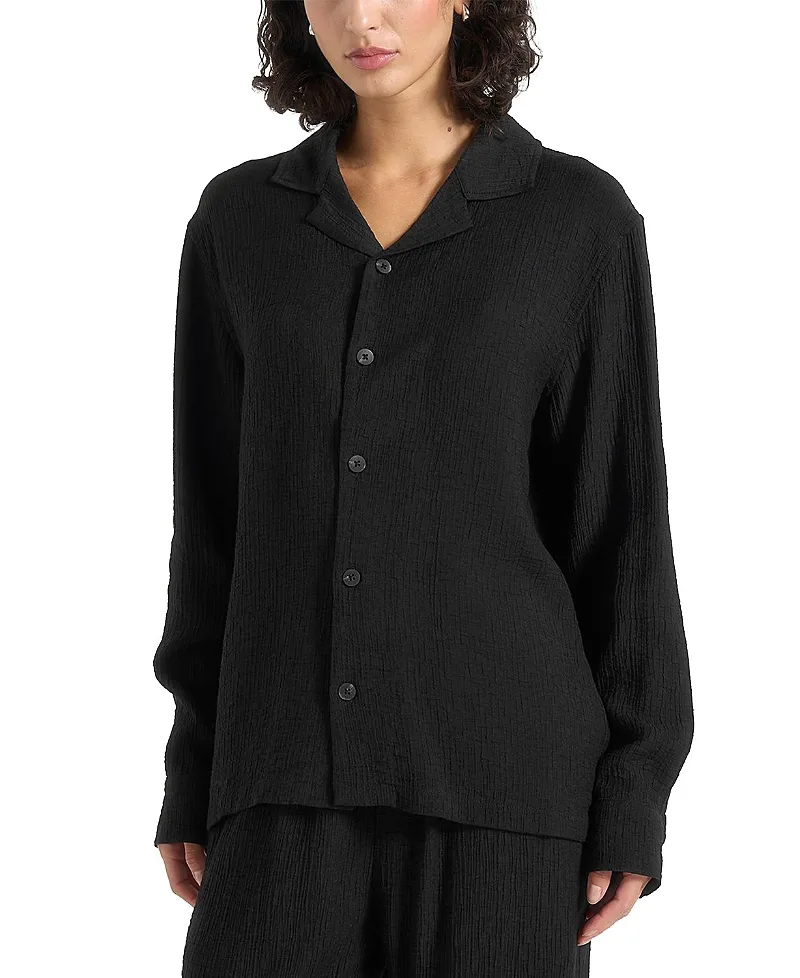 Bailey Textured Long Sleeve Shirt by Maniere De Voir