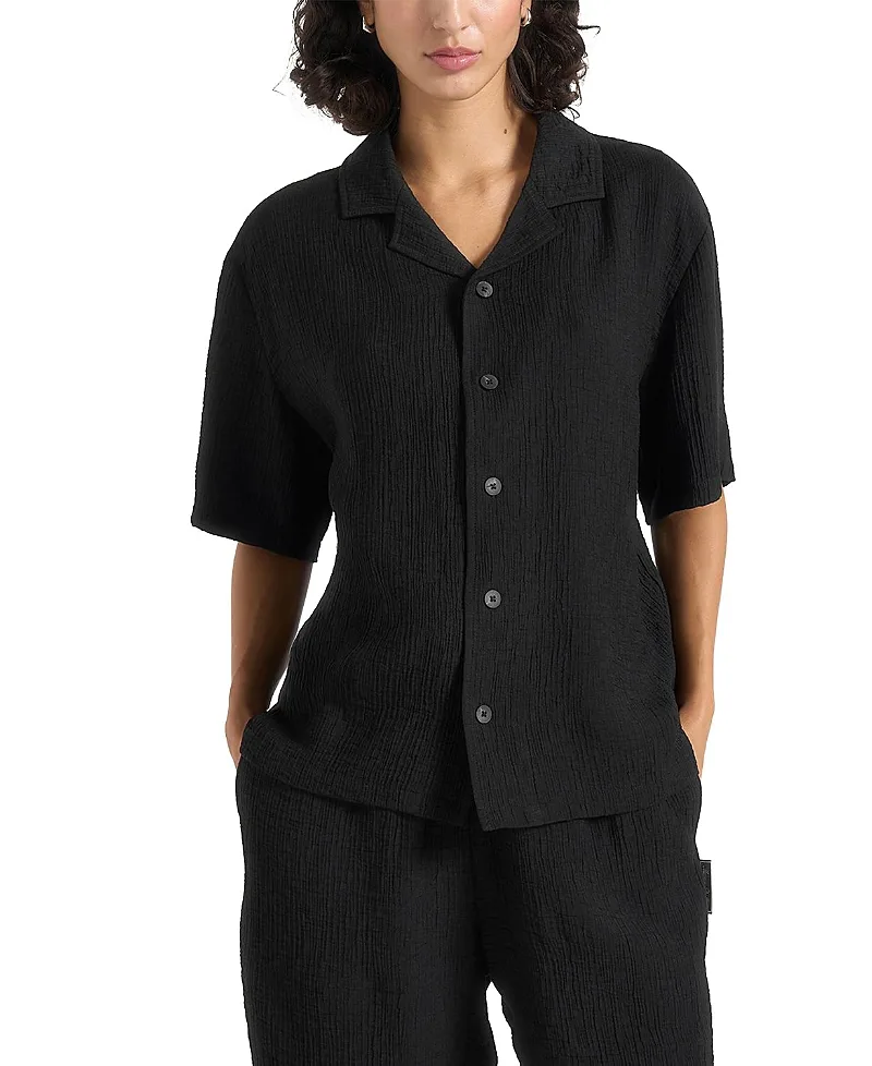 Harley Textured Revere Shirt by Maniere De Voir