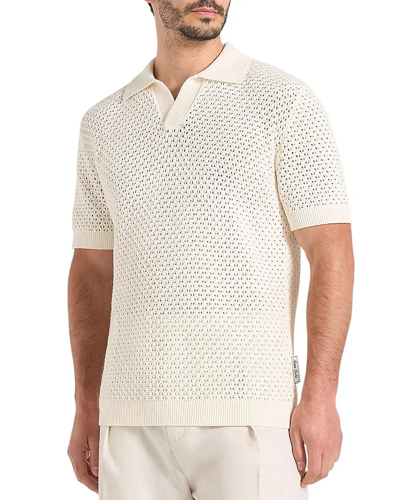 Conrad Textured Cotton Knit Polo Shirt