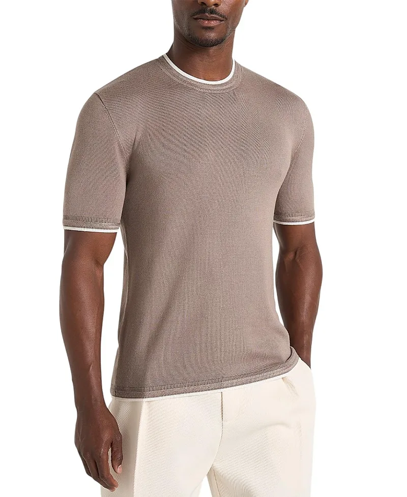 Wyatt Contrast Knit T-Shirt by Maniere De Voir