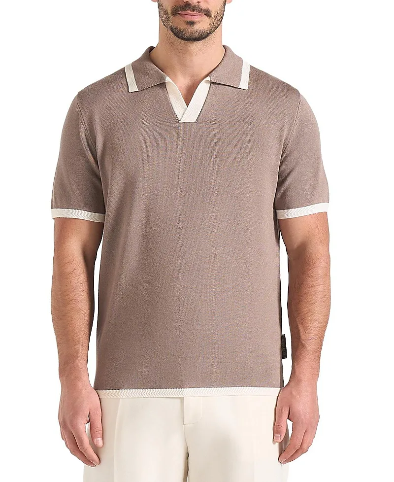 Lambert Contrast Detail Knit Polo by Maniere De Voir