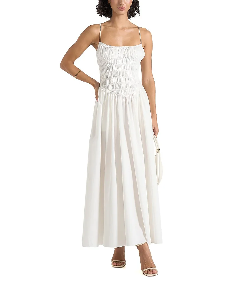 Elva Smocked Waist Cotton Maxi Dress