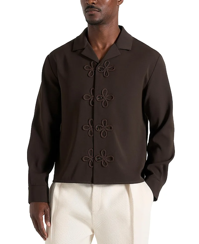 Valen Applique Detail Long Sleeve Shirt by Maniere De Voir