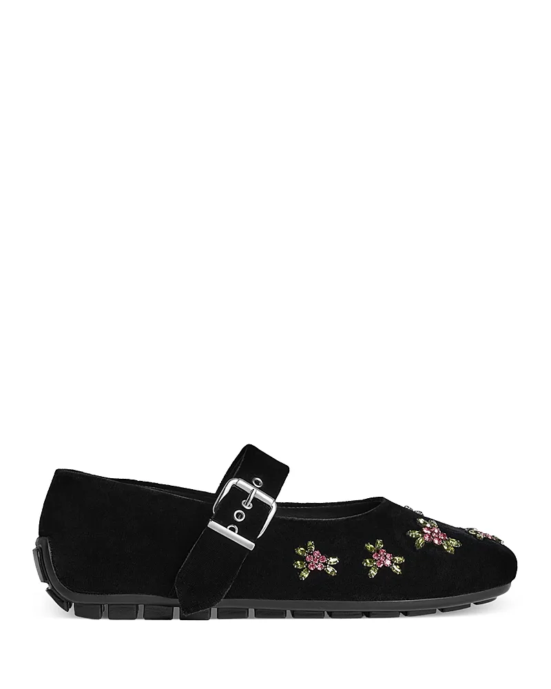 Embellished Mary Jane Ballerina Flats by Simone Rocha