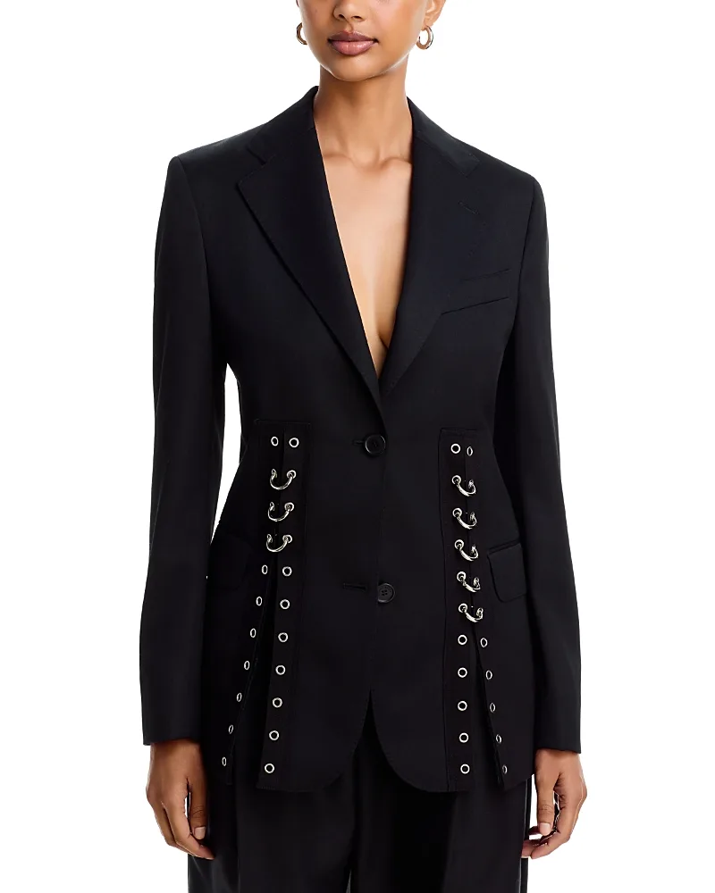 Grommet Ring Split Hem Jacket by Simone Rocha