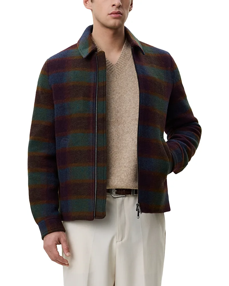 Check Zip Regular Coach Jacket by Les Deux