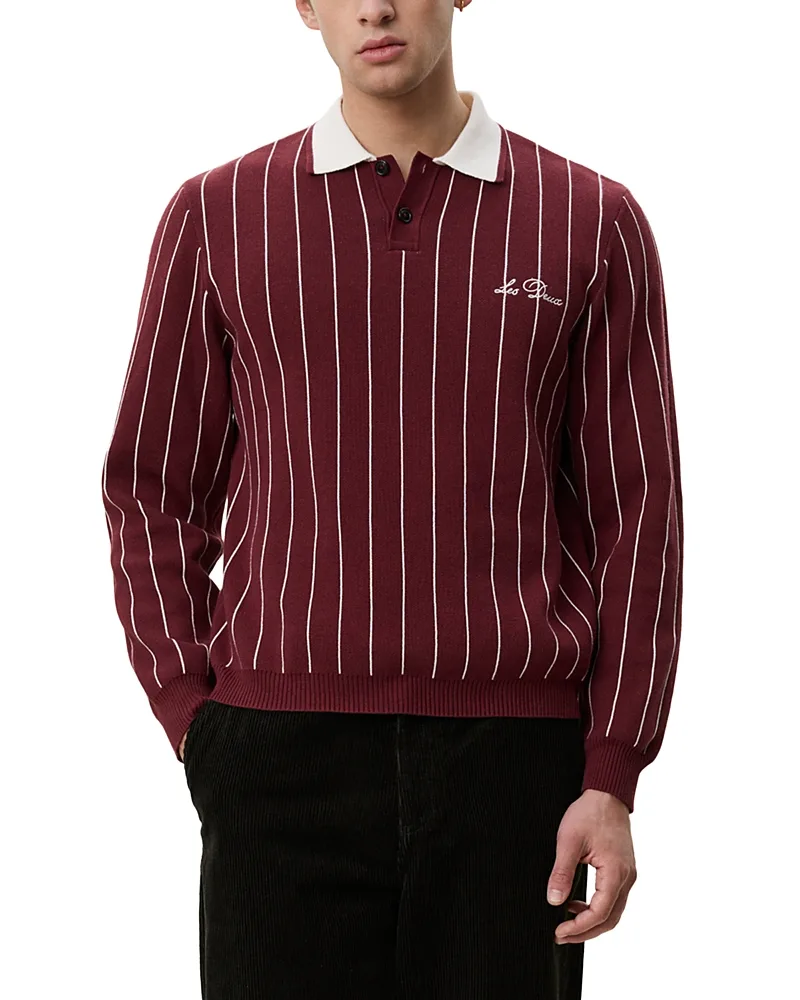 Signature Knit Cotton Stripe Polo Shirt by Les Deux