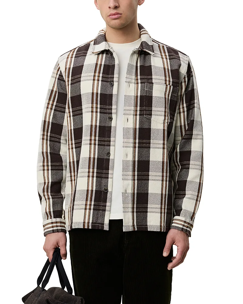Structured Check Cotton Overshirt by Les Deux