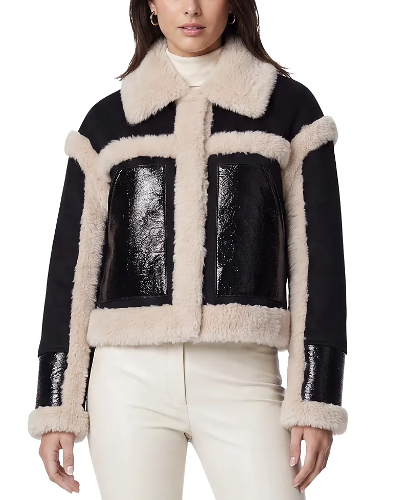 Lyla Grant Jacket with Faux Fur Shearling Trim by Lyla Grant