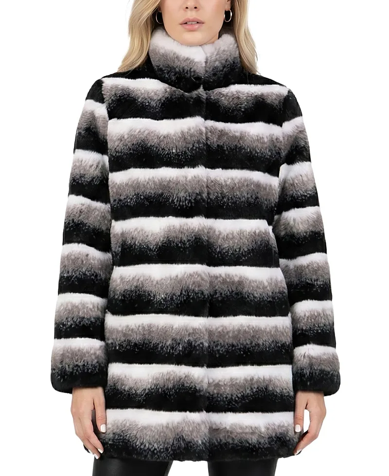 Lyla Grant Faux Fur Chinchilla Reversible Jacket by Lyla Grant