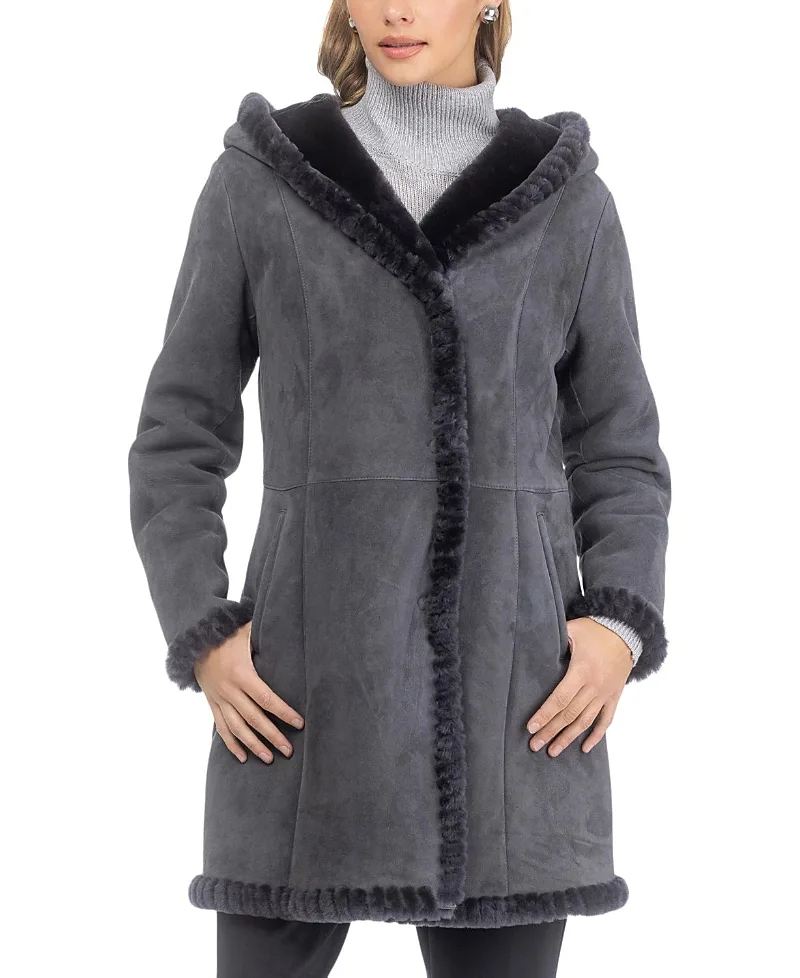 Merino Shearling Lamb Parka with Whipstitch Trim by Gorski
