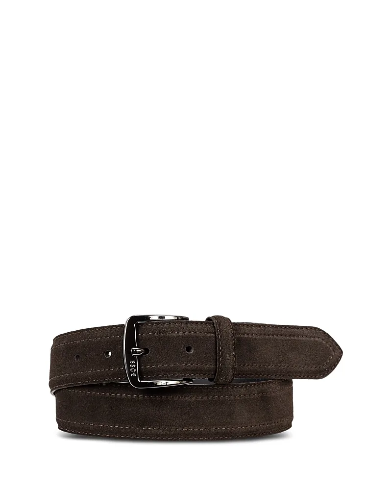 Shadow Leather Gunmetal Buckle Belt by Boss