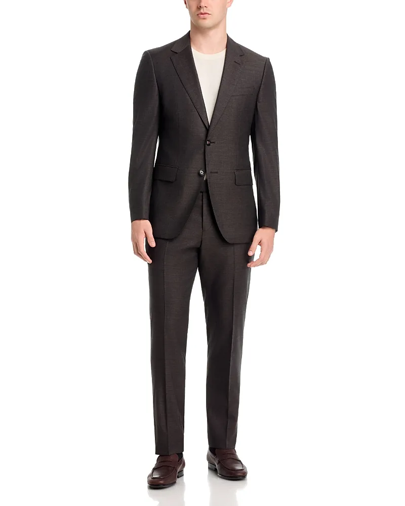 Virgin Wool Solid Slim Fit Suit