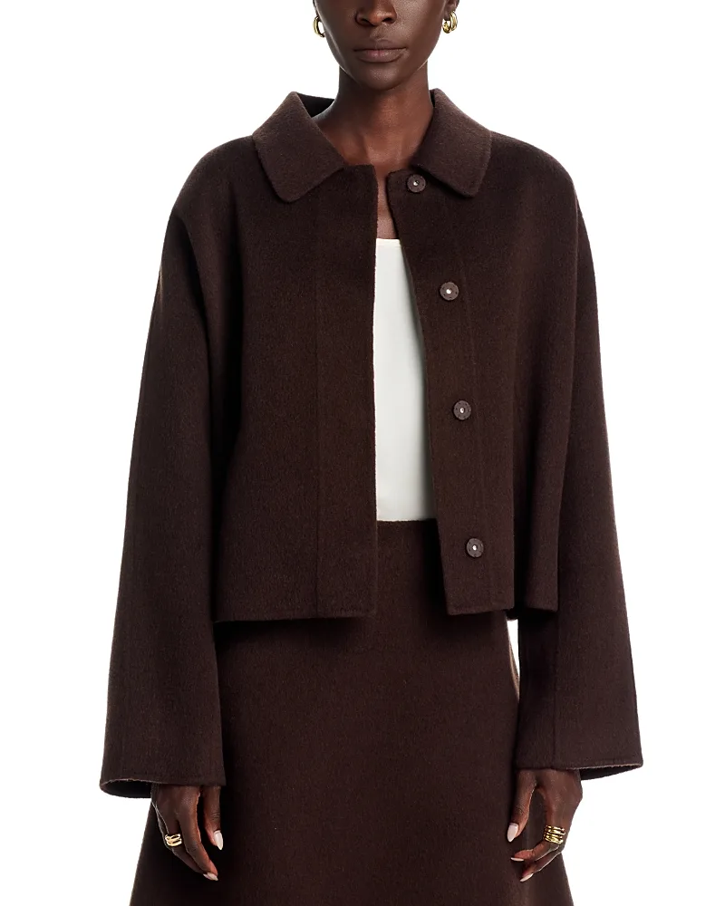 Cafeta Collared Wool and Lyocell Coat by Hugo Boss