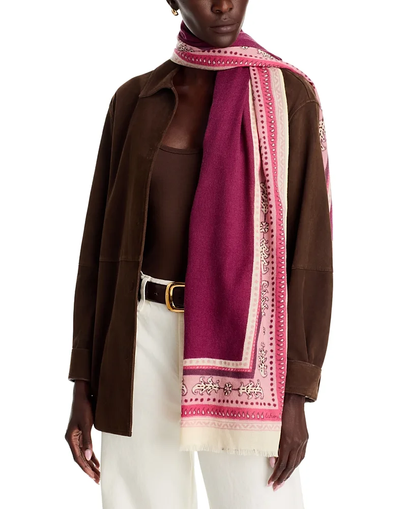 Embroidered Rug Wool Wrap by Echo
