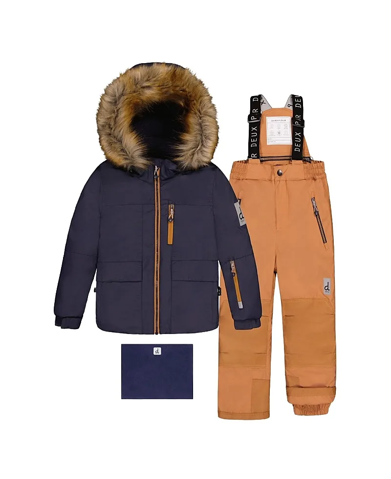 Play Faux Fur Hood Jacket & Pants Two Piece Snowsuit by Deux Par Deux