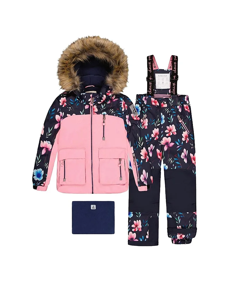 Play Floral Jacket & Reinforced Pants Two Piece Snowsuit by Deux Par Deux