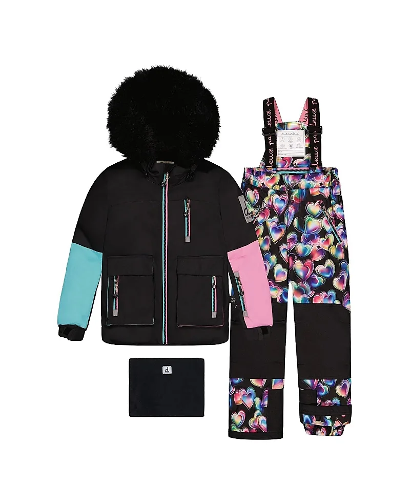Play Colorblock Jacket & Heart Pants Two Piece Snowsuit by Deux Par Deux