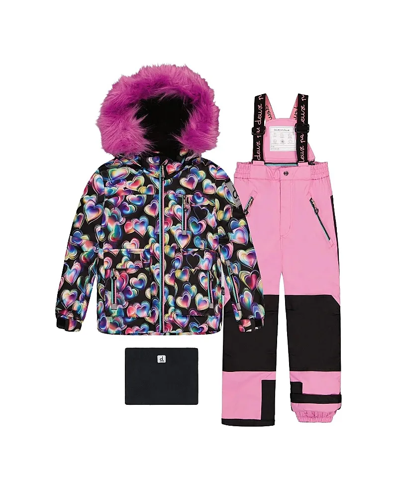 Play Heart Jacket & Reinforced Pants Two Piece Snowsuit by Deux Par Deux