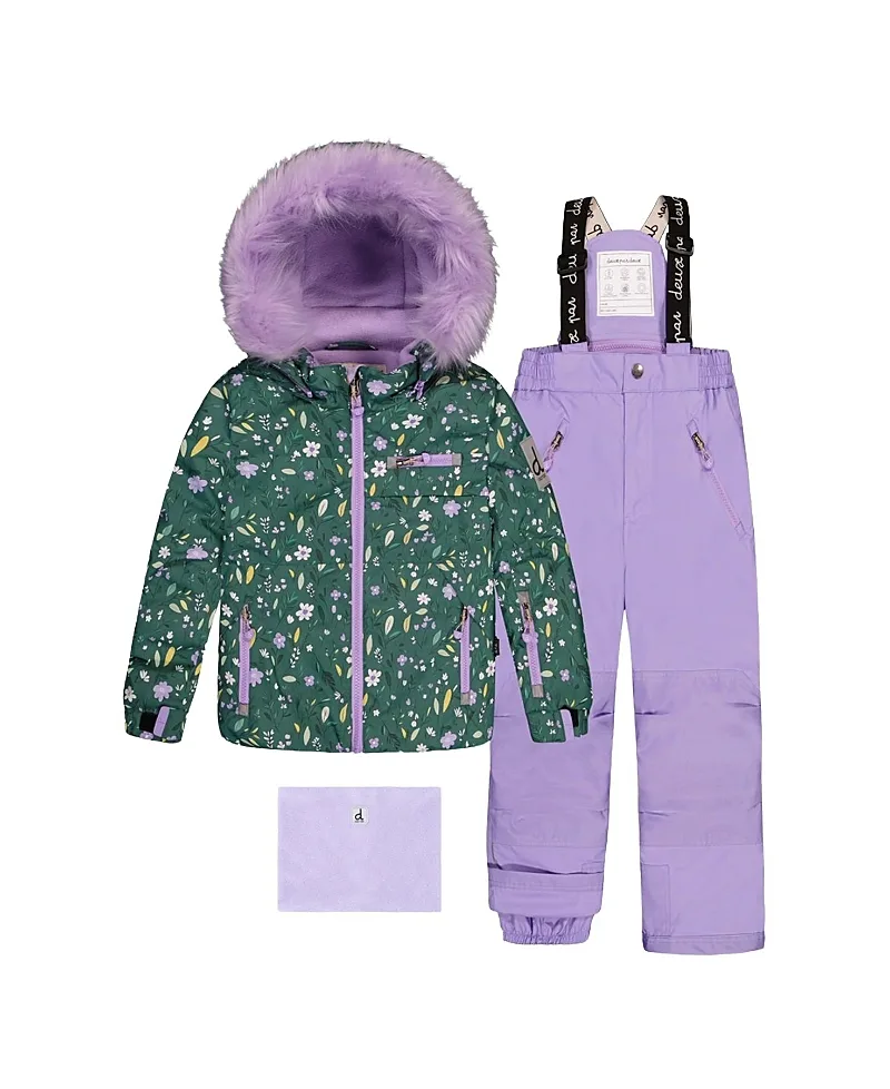 Flower Play Jacket & Reinforced Pants Two Piece Snowsuit by Deux Par Deux