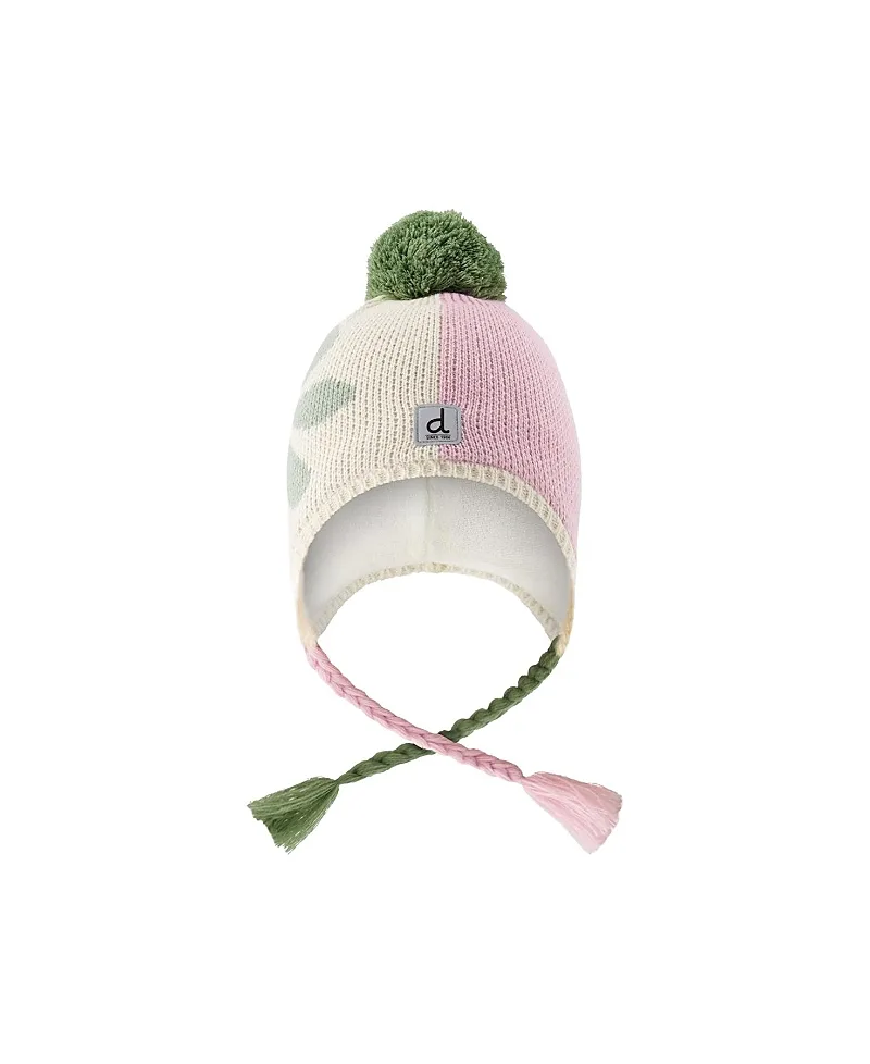 Winter Fleece Lined Braided Tassel Peruvian Knit Hat with Pompom by Deux Par Deux