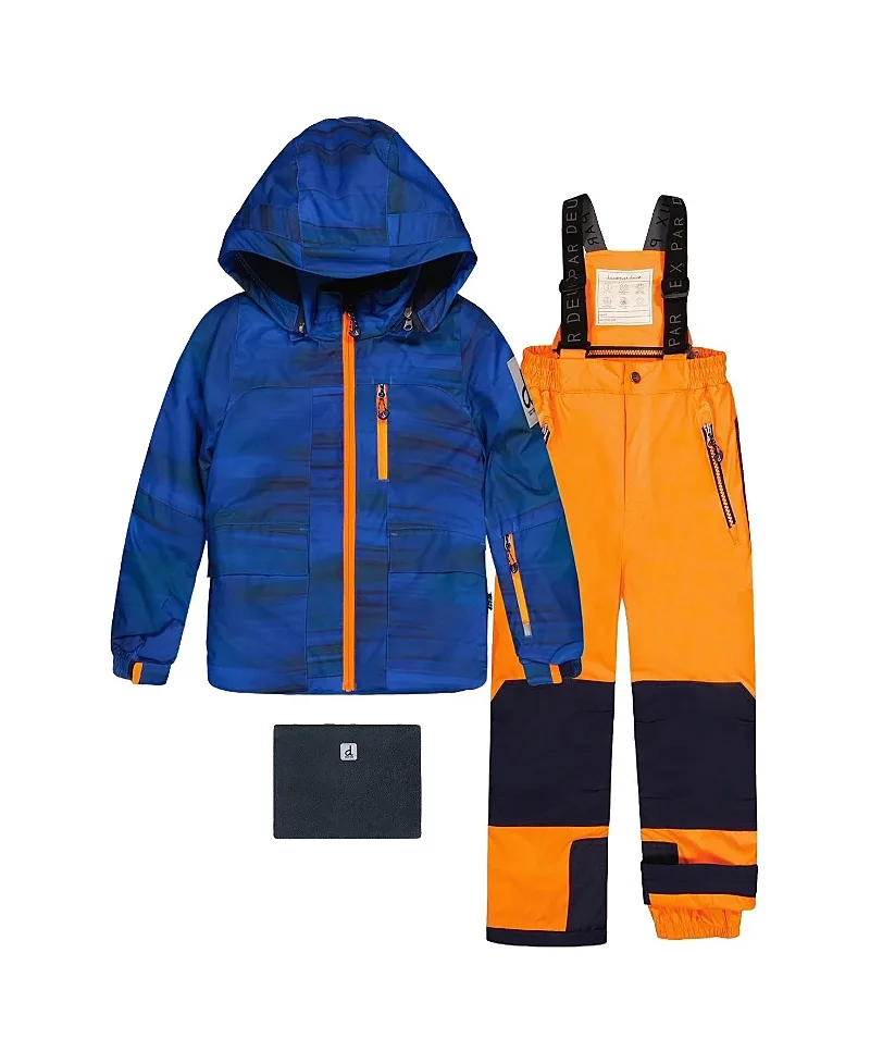 Play Hooded Jacket & Reinforced Pants Two Piece Snowsuit by Deux Par Deux
