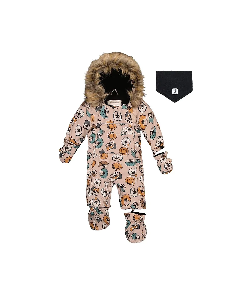 Play Dog Faux Fur Hood Car Seat One Piece Snowsuit by Deux Par Deux