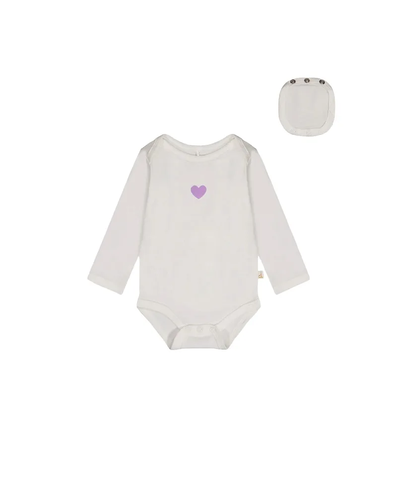 Organic Cotton Long Sleeve Heart Romper by Deux Par Deux