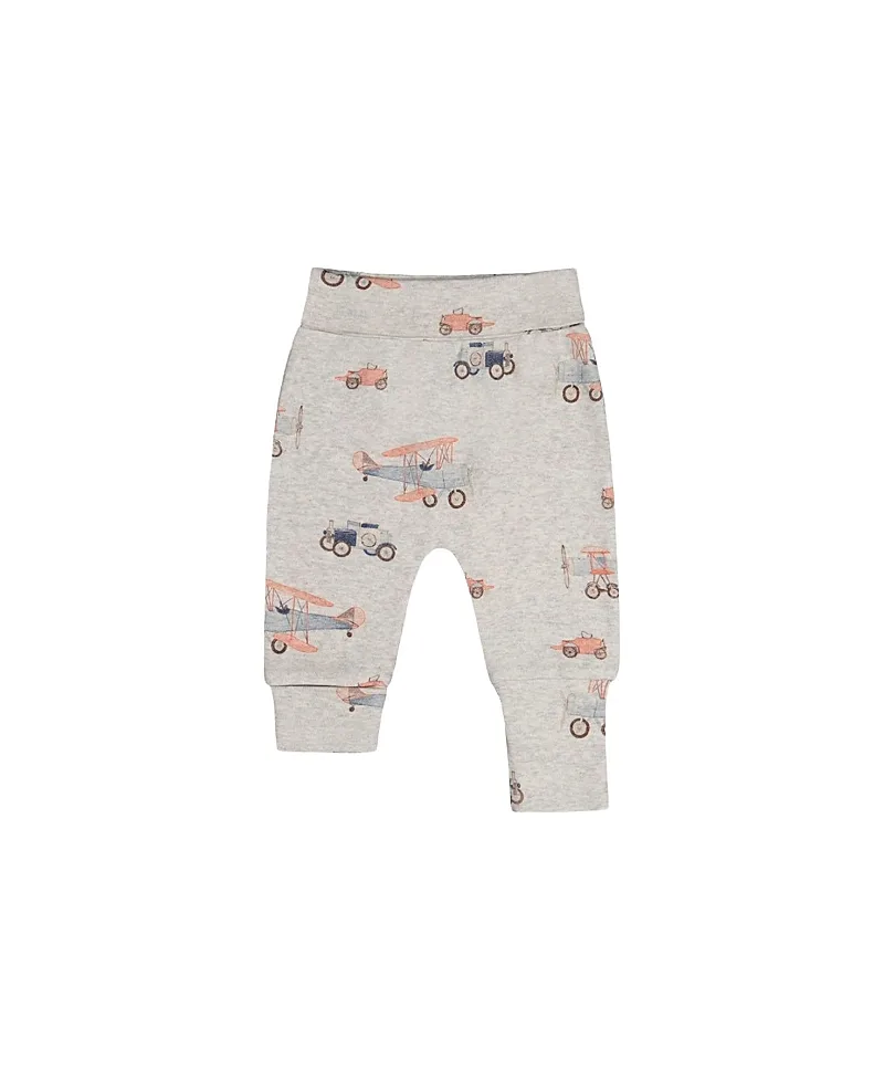 Organic Cotton Airplane Foldover Waist Evolutive Pants by Deux Par Deux
