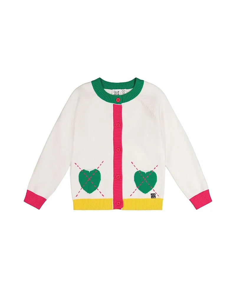 Heart Pocket Button Front Knitted Cardigan by Deux Par Deux