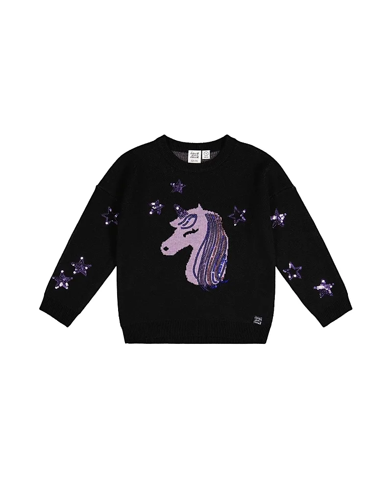 Intarsia Sequin Star Knitted Sweater by Deux Par Deux