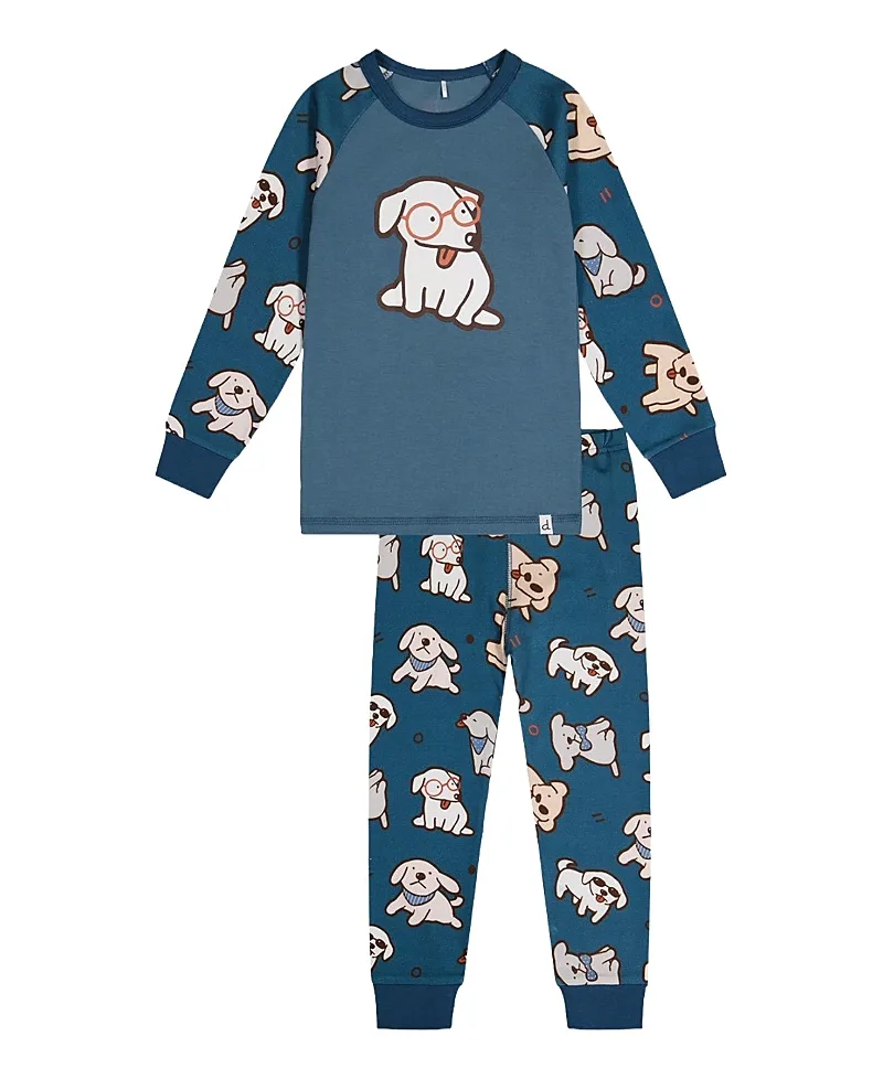 Dog Organic Cotton Top Pants Two Piece Pajama Set by Deux Par Deux