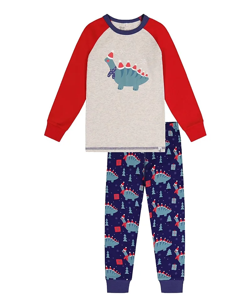 Organic Cotton Dinosaur Top Pants Two Piece Pajama Set by Deux Par Deux