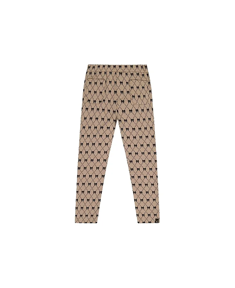 Tie Jacquard Elastic Waist Treggings by Deux Par Deux
