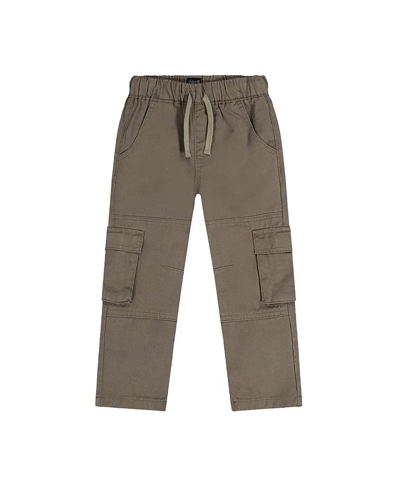 Twill Cargo Pocket Drawstring Waist Pants by Deux Par Deux
