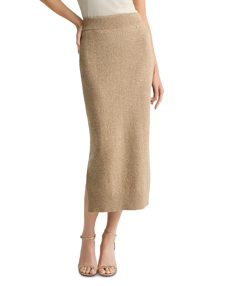 Wool Stretch Midi Skirt by St. John