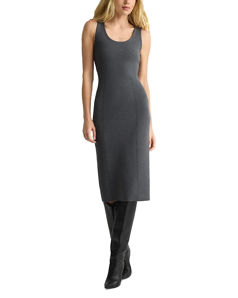 Lynn in Santa Roma Scoop Neck Bodycon Dress by St. John