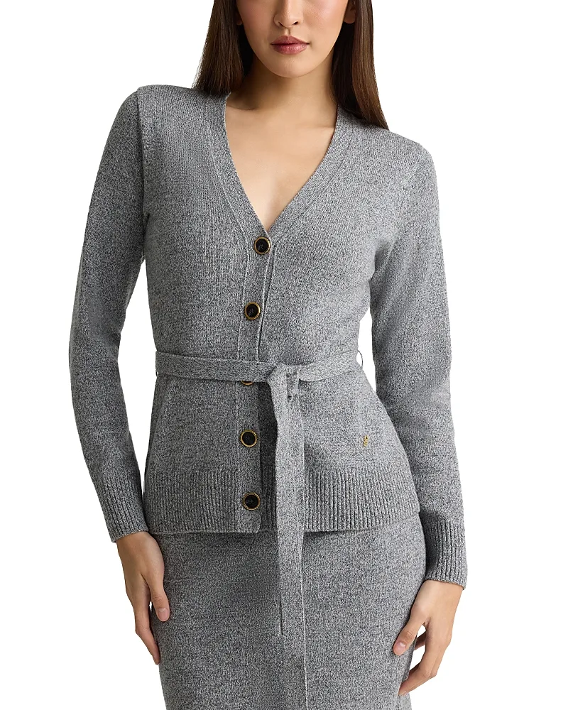 Wool Belted Cardigan by St. John
