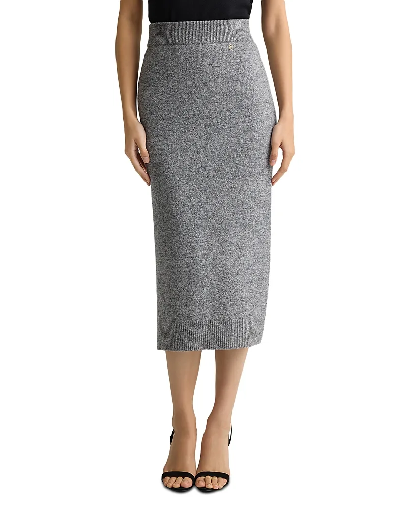 Wool Stretch Midi Skirt by St. John