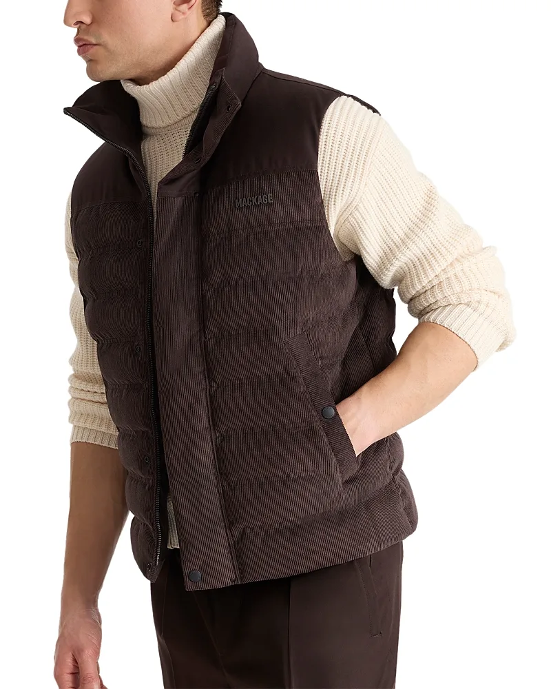 Brody Coffee Quilted Down Vest by Mackage